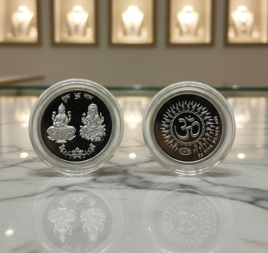 Maa Lakshmi & Lord Ganesh Silver Coin – Limited Festive Offer!