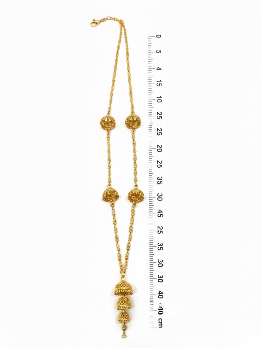 006 Gold Tone Long Mala Necklace | Elegant Beaded Design