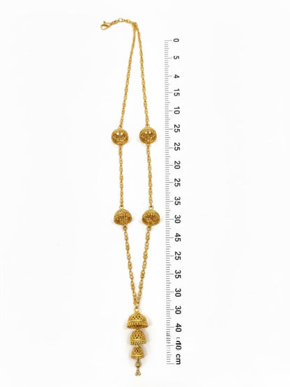 006 Gold Tone Long Mala Necklace | Elegant Beaded Design