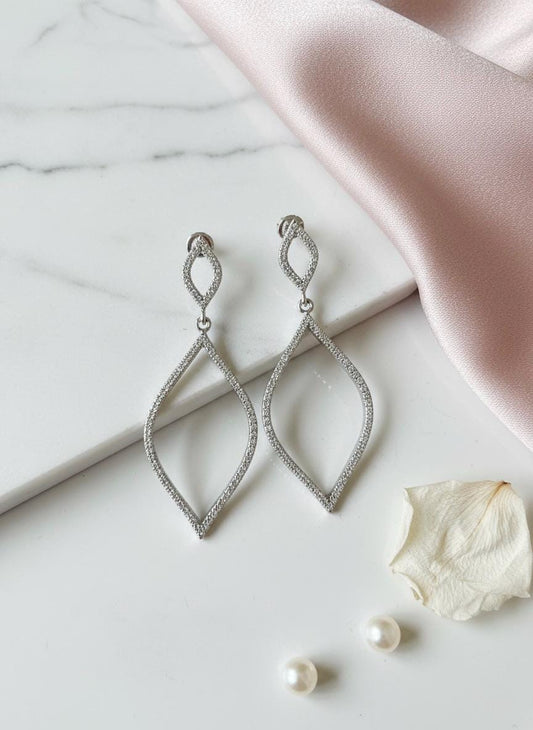 Handmade Chic 925 Sterling Silver Long Drop Earrings