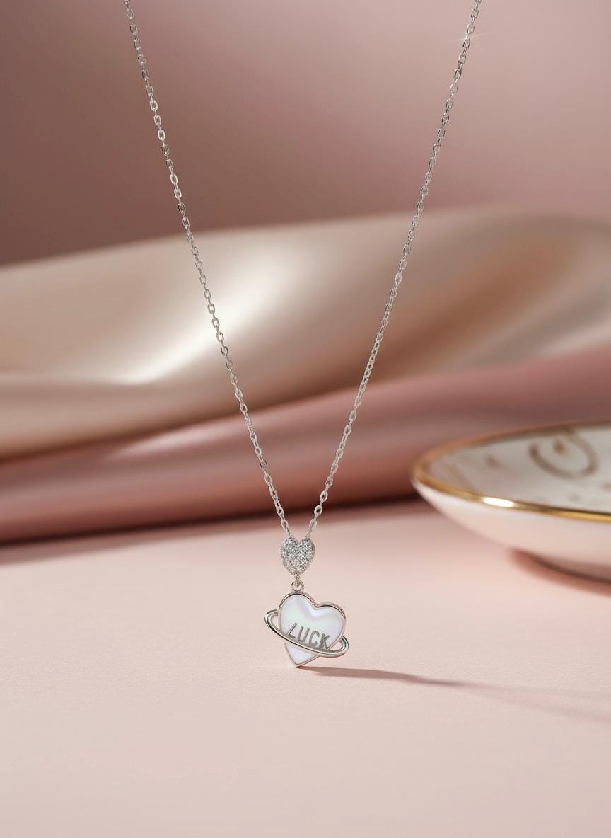 Handmade Lucky Heart 925 Sterling Silver Necklace
