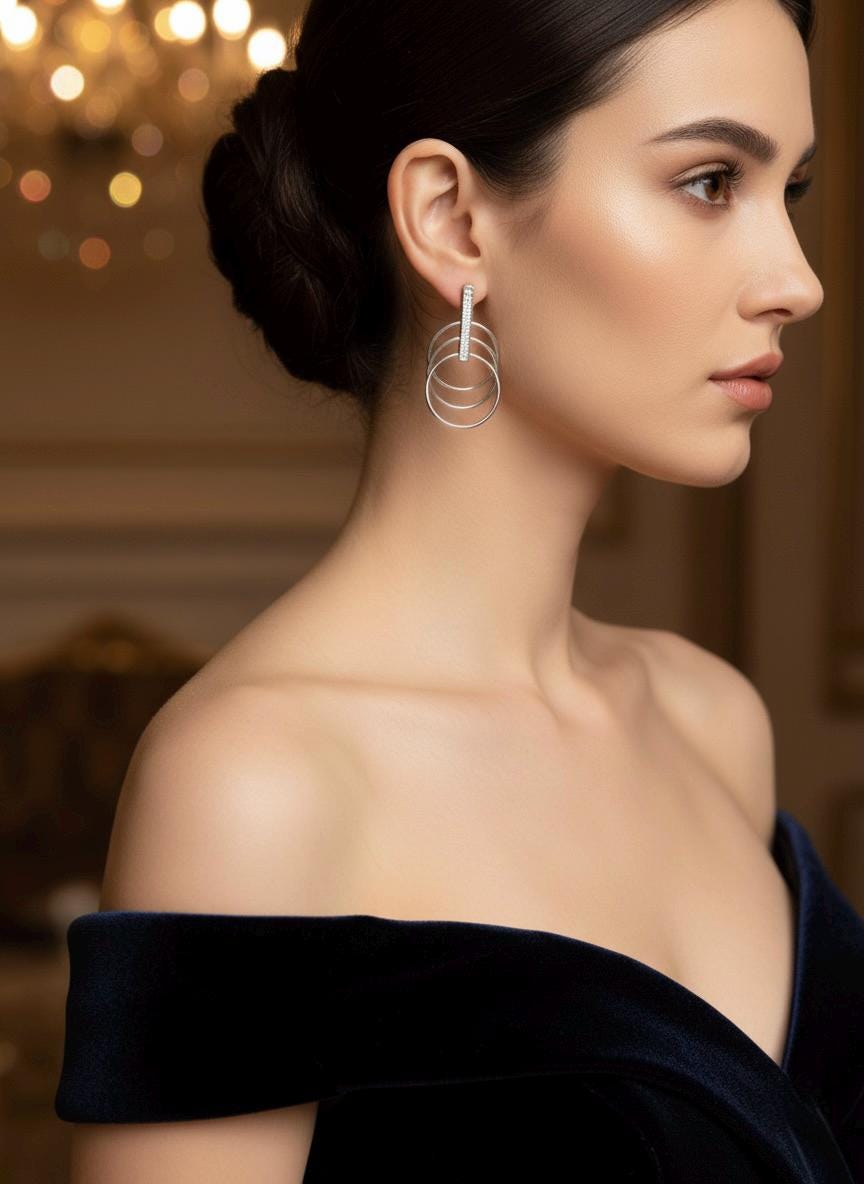 Handmade Modern Geometric 925 Silver Earrings