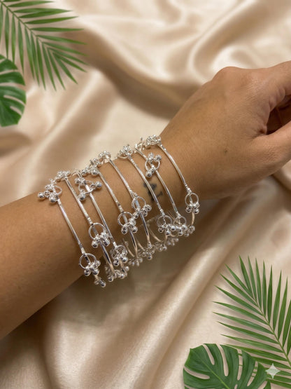 Silver Tone Kashmiri Bangles – Set of 4