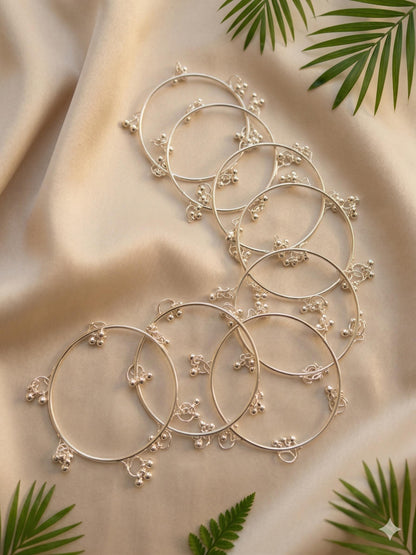 Silver Tone Kashmiri Bangles – Set of 4