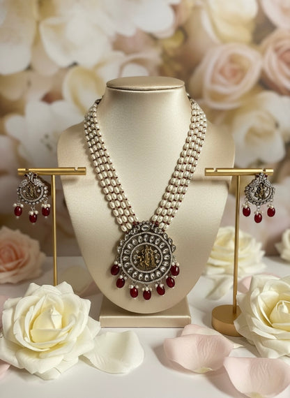 Royal Kundan Pearl Temple Jewellery Set