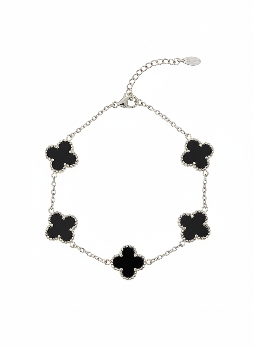 Black Clover Silver Bracelet