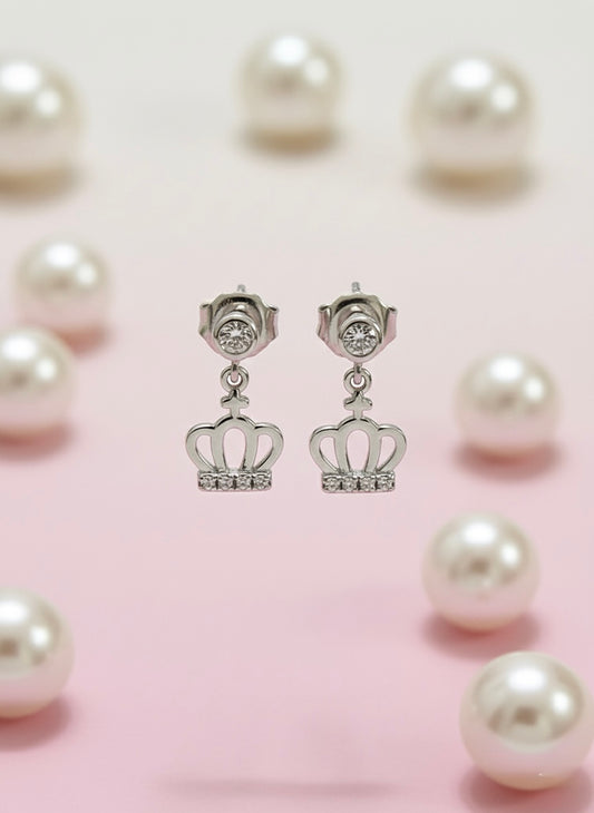 Crown Drop Earrings with Cubic Zirconia