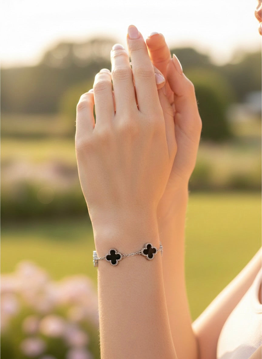 Black Clover Silver Bracelet