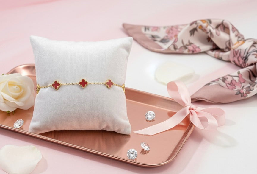 Elegant Gold-Plated Clover Charm Bracelet