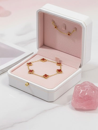 Elegant Gold-Plated Clover Charm Bracelet