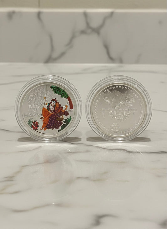 Radha Krishna Colour Silver Coin – 10g Pure 999 Silver
