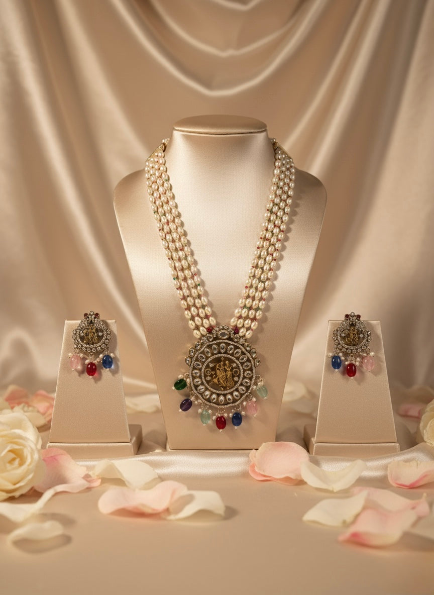 Royal Pearl Temple Jewellery Set