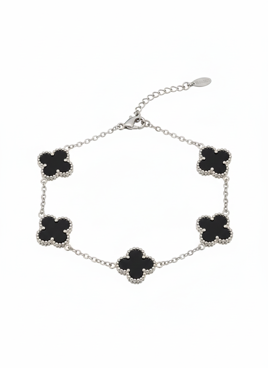 Black Clover Silver Bracelet