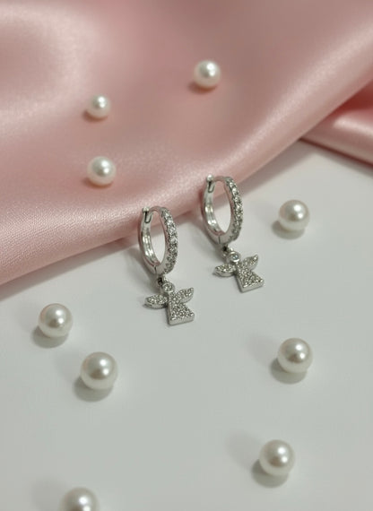 Angel Hoop Earrings with Cubic Zirconia