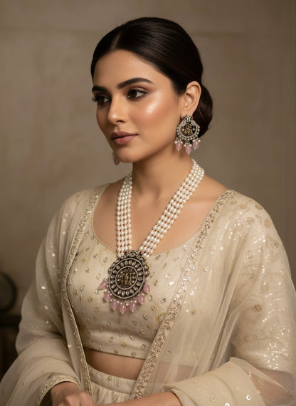 Royal Pearl Temple Jewellery Set