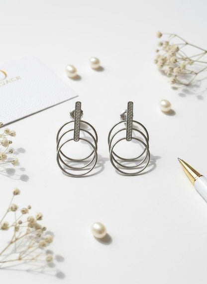 Handmade Modern Geometric 925 Silver Earrings
