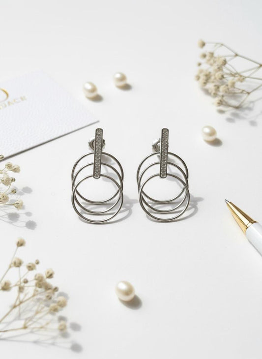Handmade Modern Geometric 925 Silver Earrings