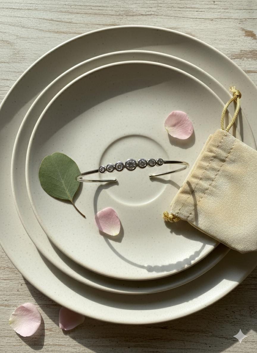 Handmade Luxury 925 Silver Bracelet with Cubic Zirconia