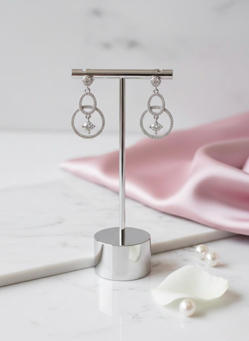 Handmade Sparkling 925 Sterling Silver Drop Earrings