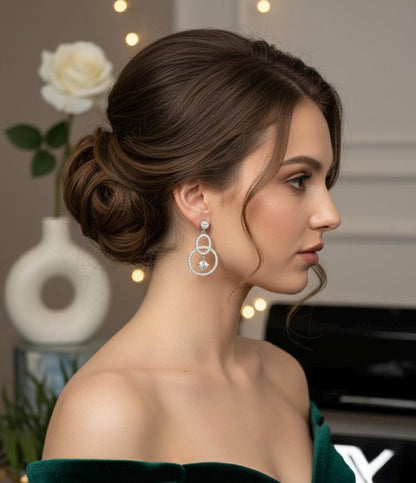 Handmade Sparkling 925 Sterling Silver Drop Earrings