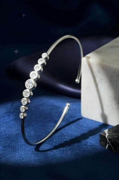 Handmade Luxury 925 Silver Bracelet with Cubic Zirconia