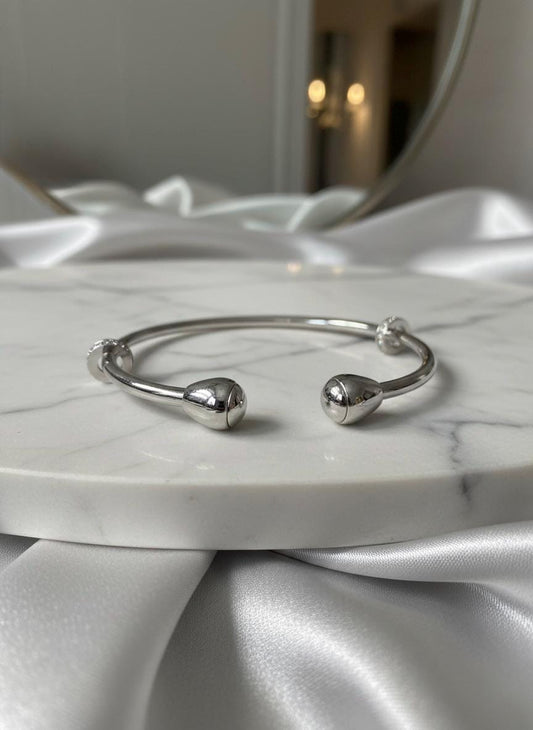 Handmade 925 Sterling Silver Open Bangle Bracelet