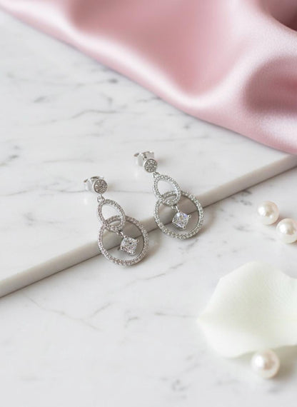 Handmade Sparkling 925 Sterling Silver Drop Earrings